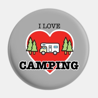 I Love Camping - Heart and Motorhome - Class C Pin