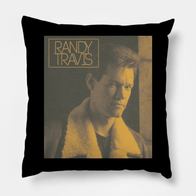 80s Poster - Randy Travis Pillow by DekkenCroud