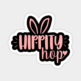 Hippity Hop cute easter day simple text design Magnet