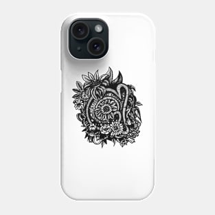 Floral A in Black and White Phone Case