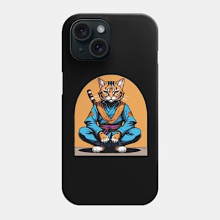 Peaceful Warrior: Bengal Cat Ninja Meditates Phone Case