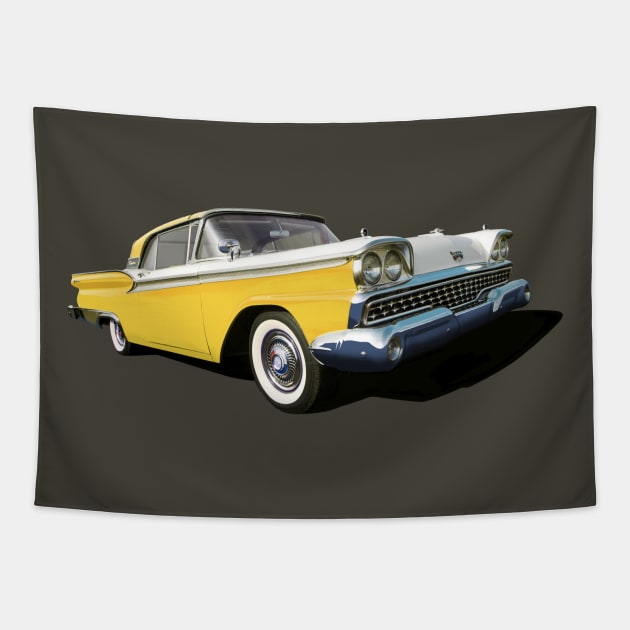 1959 Ford Galaxie in yellow Tapestry by candcretro