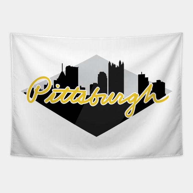 Pittsburgh Skyline Tapestry by polliadesign