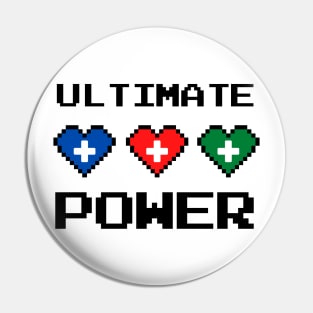 Ultimate Power Health Mana And Stamina Retro Video Game Pin
