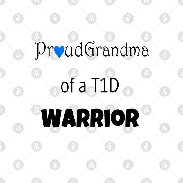 Proud Grandma - Black Text - Blue Heart by CatGirl101