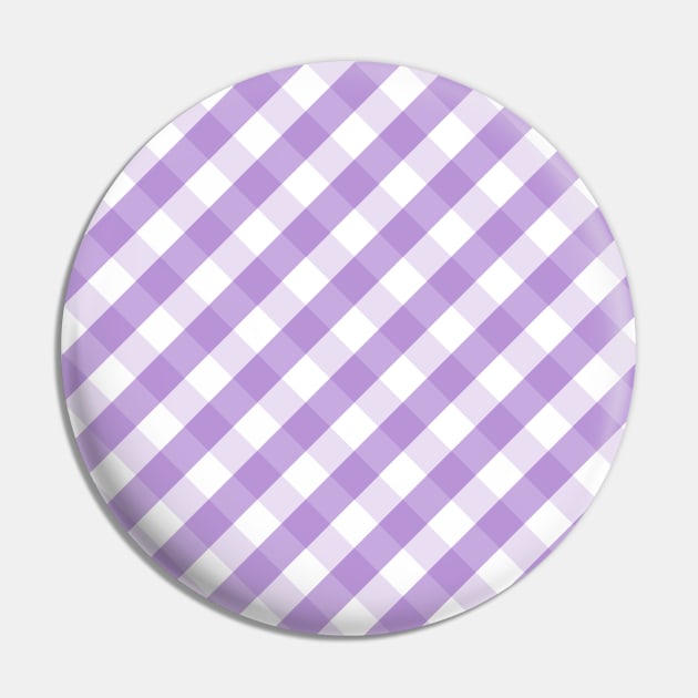 Light Purple and White Check Gingham Plaid Pin by squeakyricardo