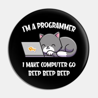 Funny Computer Cat Programmer Computer Scientist Pin