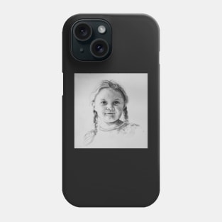 Girl in charcoal  by Adelaide Artist Avril Thomas Phone Case