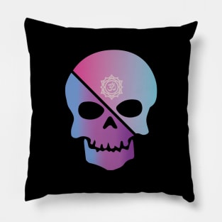 Pink and Blue Skull Chakra Pillow