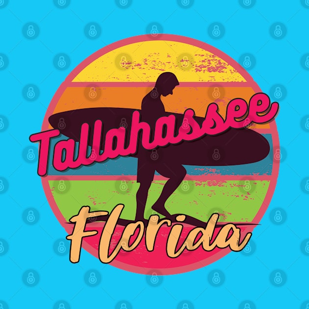 Tallahassee Florida Surfing Retro Sunset by AdrianaHolmesArt