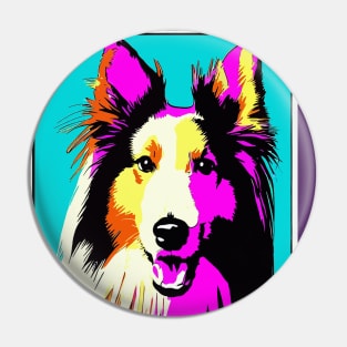 Collie Pop Art Pin