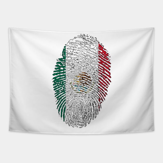 Mexico Flag - Mexican Flag - MX Flag Fingerprint Tapestry by Printaha