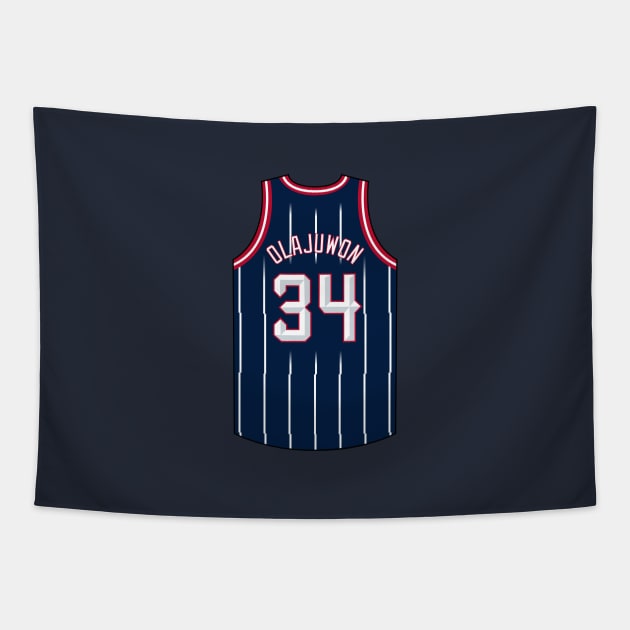 Hakeem Olajuwon Houston Jersey Qiangy Tapestry by qiangdade