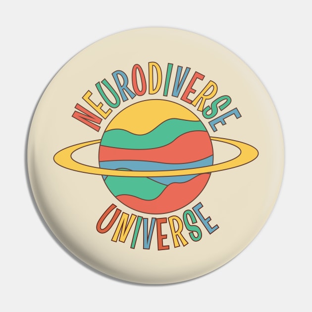 Vintage Autism Awareness, Neurodiverse Universe Pin by WaBastian