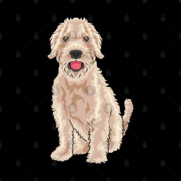 A super cute Goldendoodle looks at you. by theanimaldude