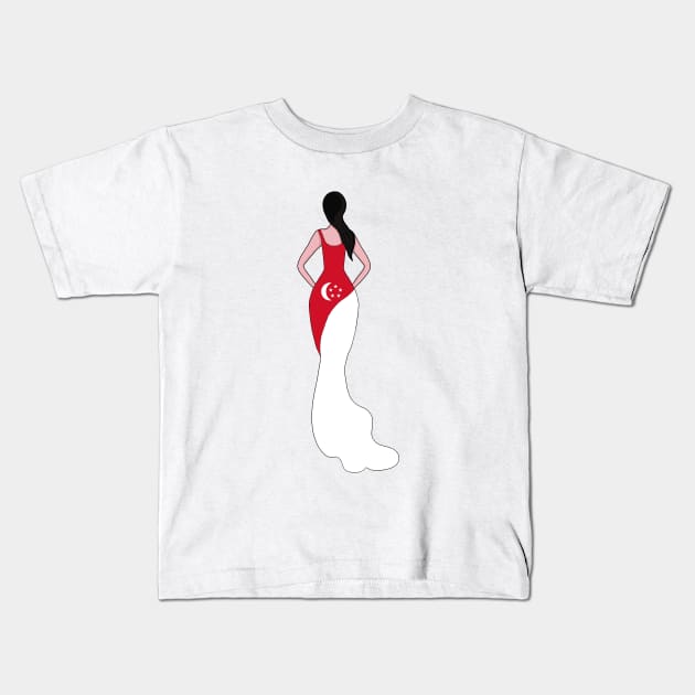 Singapore Woman - Singaporean Art - Kids T-Shirt