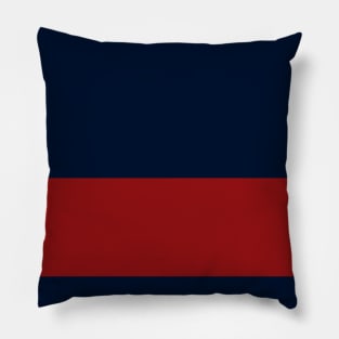 Bold Red Stripe Across Navy Pillow