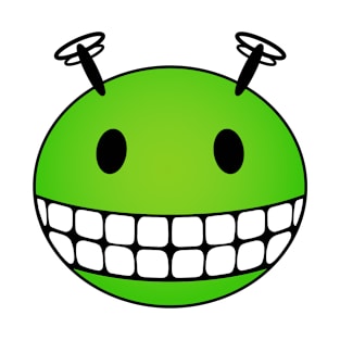 Green Alien Smiley Face T-Shirt