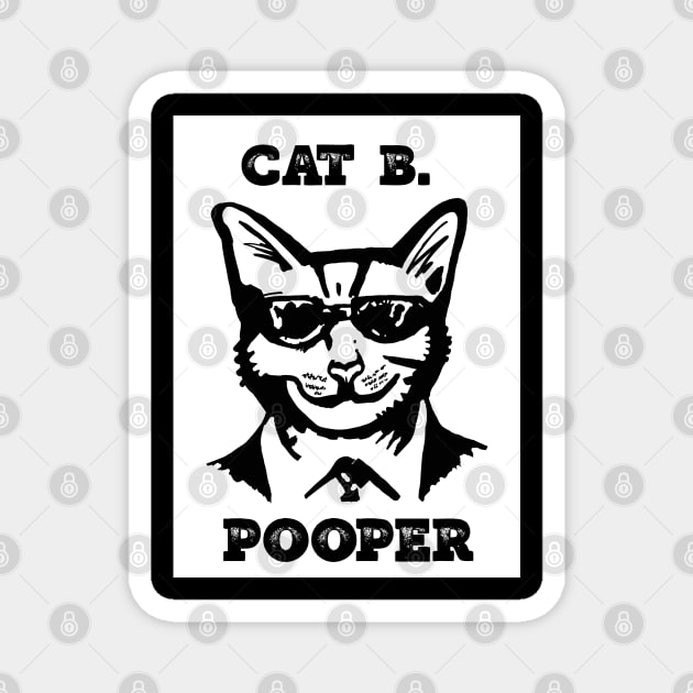 Cat B. Pooper White Rectangle Magnet by wildjellybeans