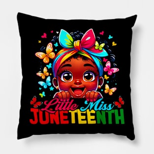 Kids Little Miss Juneteenth Girl Toddler Black History Month Pillow