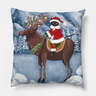 Santa Claws on a Moose Full Pillow