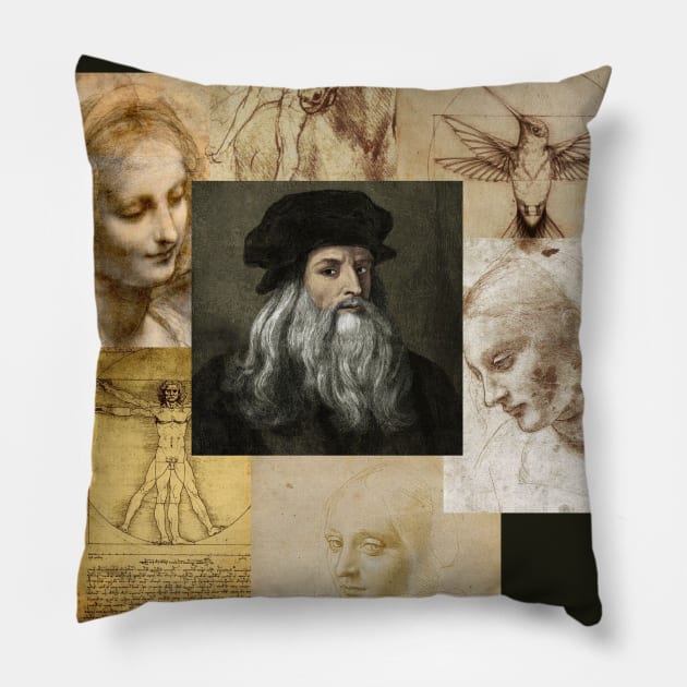 Leonardo Da Vinci Art Pillow by Guccilikesavocado