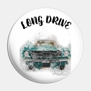 Long drive car watercolor design  totes, phone cases, mugs, masks, hoodies, notebooks, stickers pins Pin