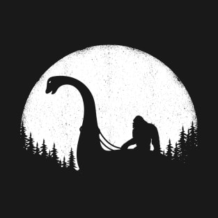 Bigfoot Riding Loch Ness Monster Nessie T-Shirt