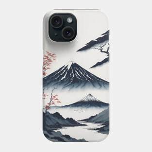 Serene Mount Fuji Sunset - Peaceful River Scenery Phone Case