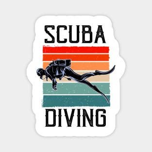 Diver Snorkeling Vintage Scuba Diving Magnet