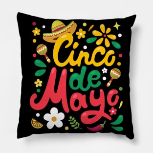 Happy 5 De Mayo Cinco de Mayo Viva Mexico 5 De Mayo Pillow