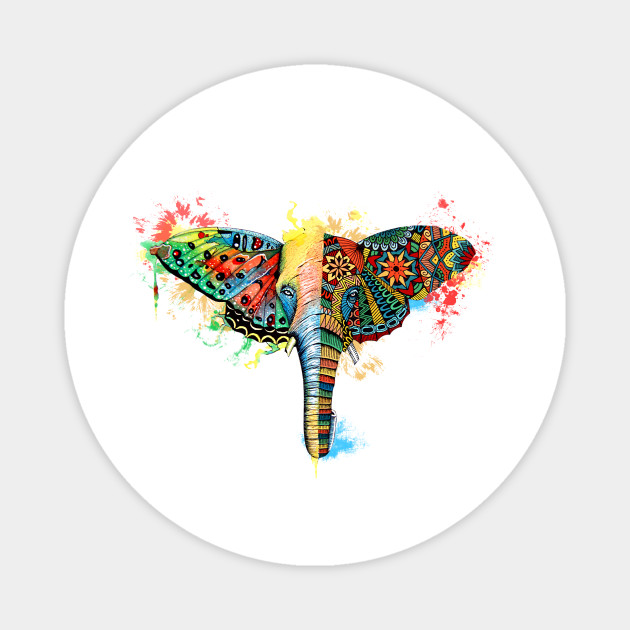 Butterfly Elephant Elephant Magnet Teepublic