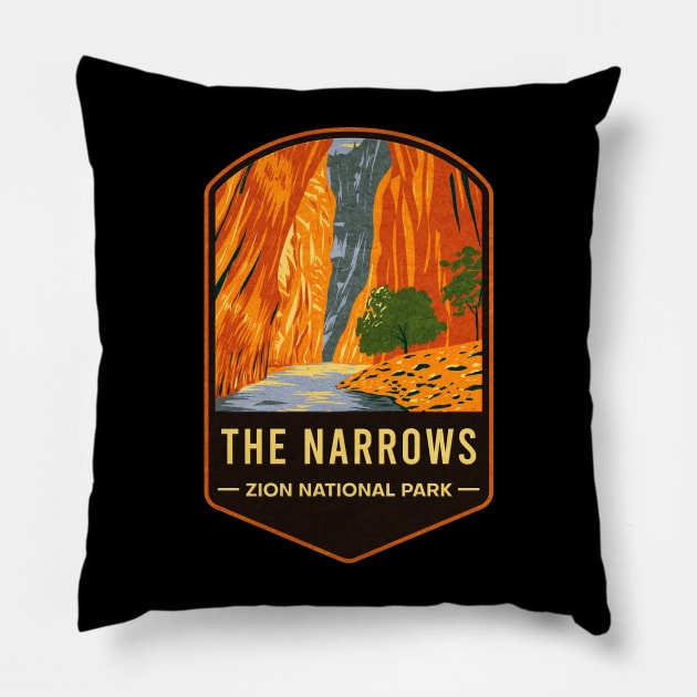 The Narrows Zion National Park Pillow by JordanHolmes