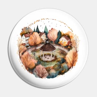 Cute Town Square - Watercolor art - Gilmore Pin