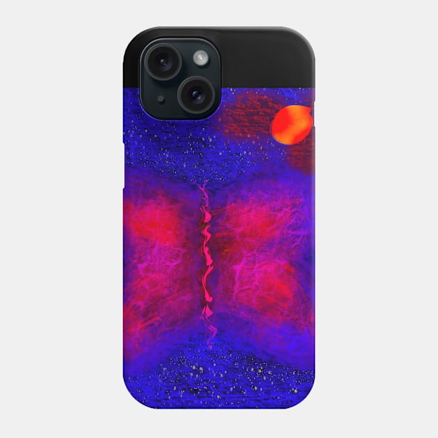 Pink Butterfly roaming the City at Night Phone Case by byjasonf