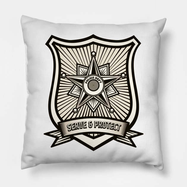 Police Badge Pillow by devaleta