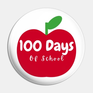 100 Days of school Apple Pin