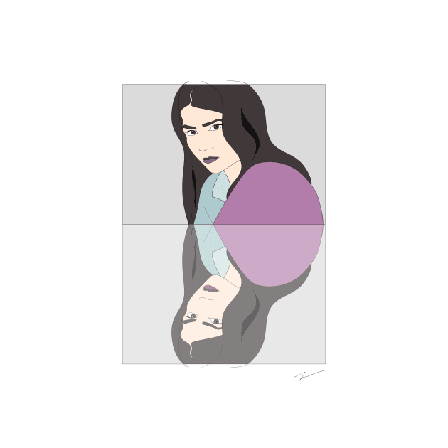 Pajamas Blues Miroir #woman #girl #beauty #fineart #popart #home #decor #fashion #buyart #artprint #minimal #drawing by Kirovair