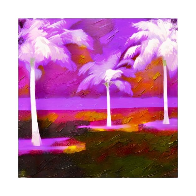 White Palms on Purple by DANAROPER