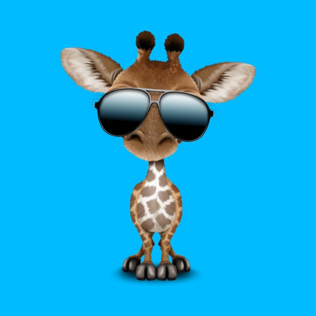 Cute Baby Giraffe Wearing Sunglasses by jeffbartels