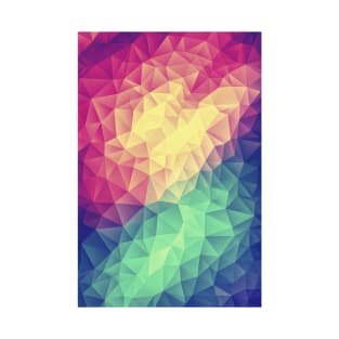 Abstract Multi Color Cubizm Painting (Color Bomb - Low Poly Pattern) T-Shirt