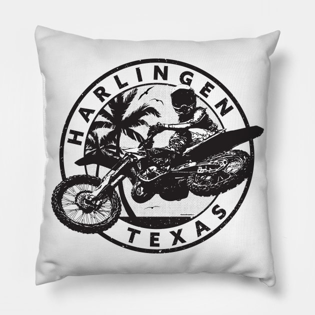 Harlingen Motocross Rider Texas Pillow by CamcoGraphics