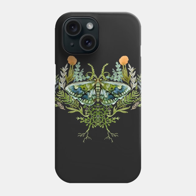 Moth with Plants Phone Case by LEvans