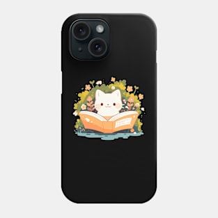 Kawaii Anime Cottagecore Pajama Cat Men Kids Women Bookish Phone Case