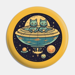 Aliens Cats are coming Pin