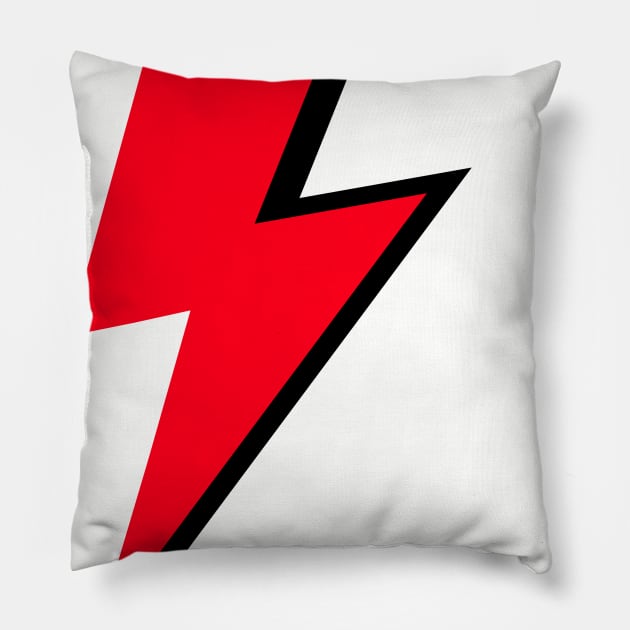 Red and Black Lightning Pillow by OneThreeSix