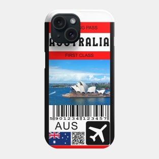 Australia first class boarding pass Phone Case