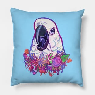 Pretty Cockatoo - Neon Floral Pillow