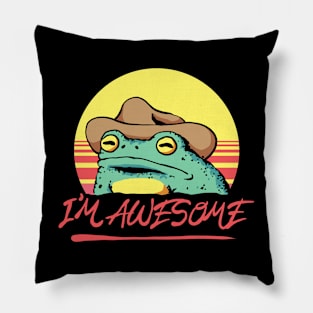 I'm awesome cowboy frog Pillow