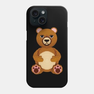 Sleepy Grizzly Bear Pixelart Phone Case
